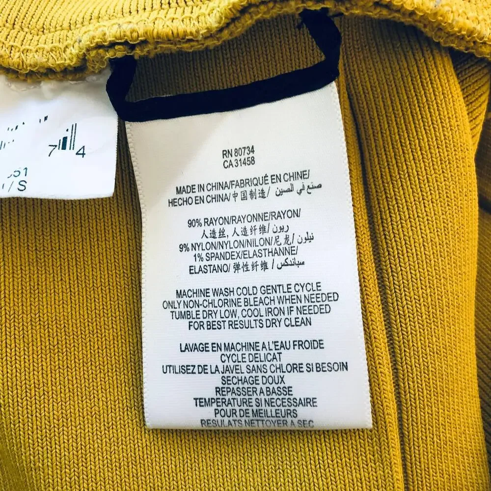 BCBGMaxazria Yellow Mustard Citron Alexa Skirt Bandage Bodycon Women's Size S